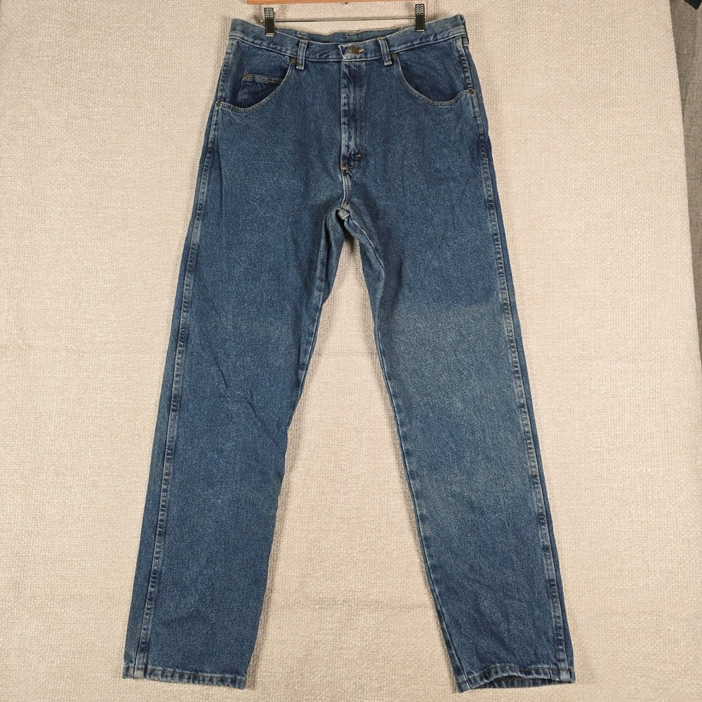 Old Mill Mens Straight Leg Blue Denim Jeans Medium Wash 36x34 Fits‎ 34x34
